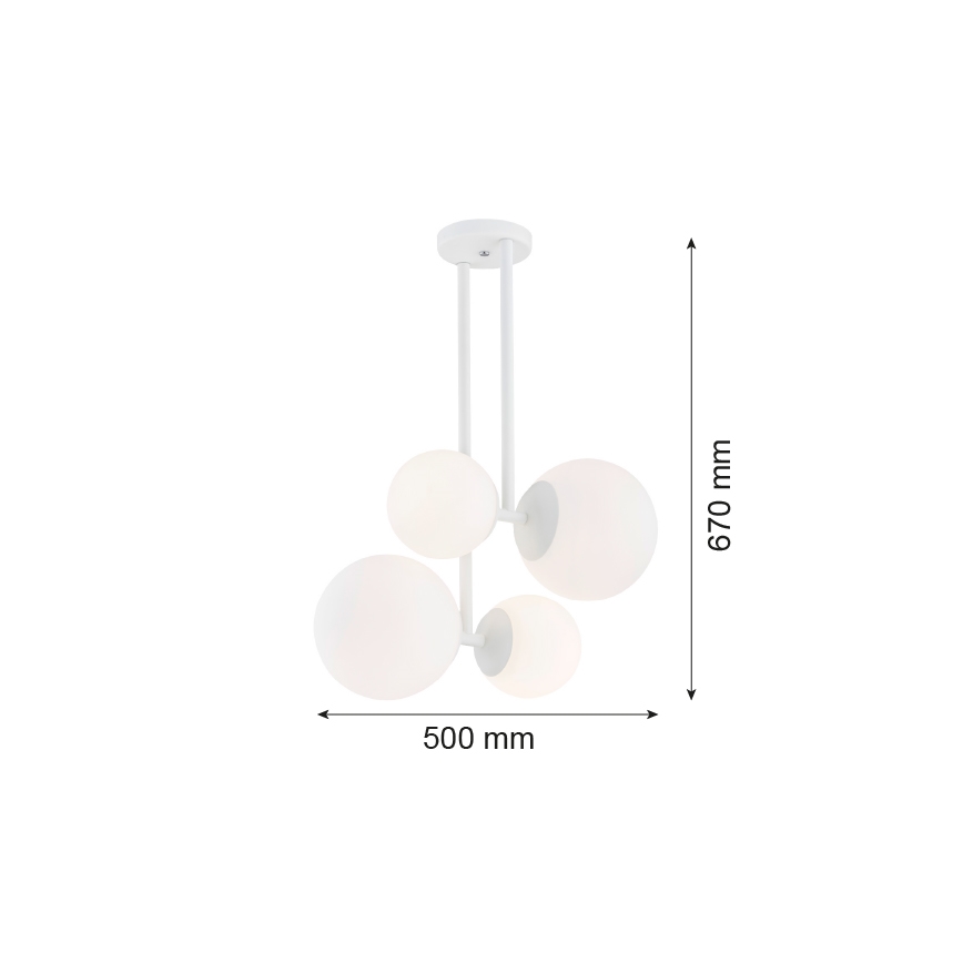 Argon 1644 - Lühter ASPEN 4xE27/15W/230V valge