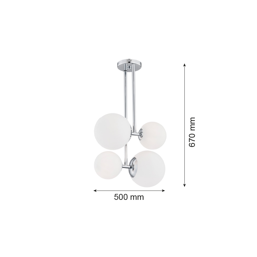Argon 1646 - Lühter ASPEN 4xE27/15W/230V läikiv kroom