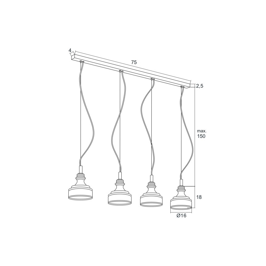 Argon 1650 - LED Lühter TULUZA 4xLED/5W/230V