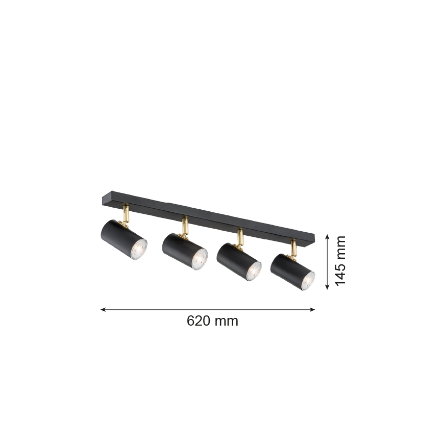 Argon 1690 - Kohtvalgusti LAGOS 4xGU10/5W/230V must/messing
