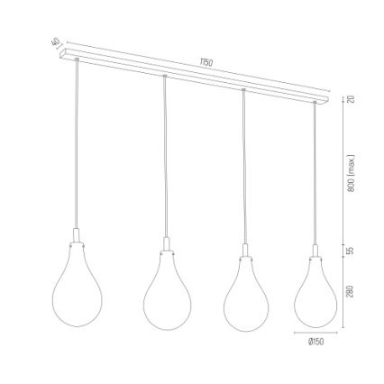 Argon 1740 - Lühter OAKLAND 4xG9/6W/230V