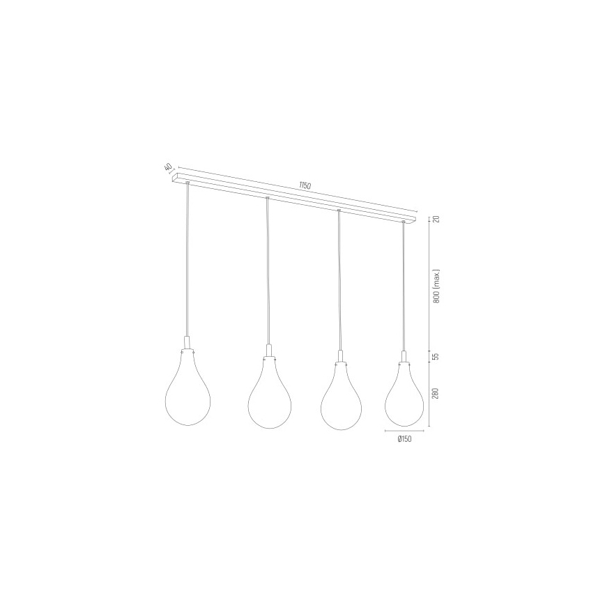 Argon 1741 - Lühter OAKLAND 4xG9/6W/230V