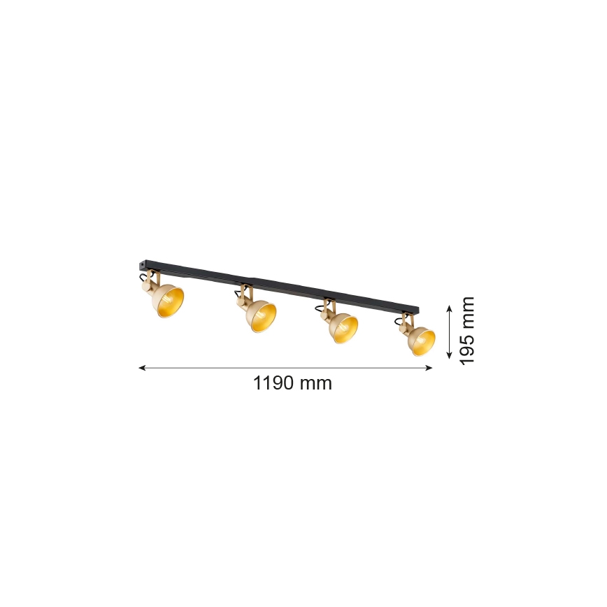 Argon 1801 - Kohtvalgusti LENORA 4xE14/7W/230V kuldne/must