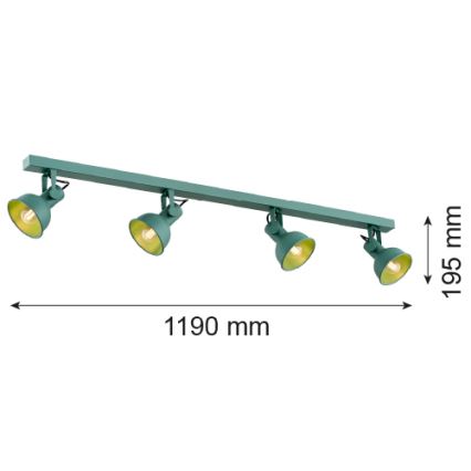 Argon 1819 - Kohtvalgusti LENORA 4xE14/7W/230V roheline
