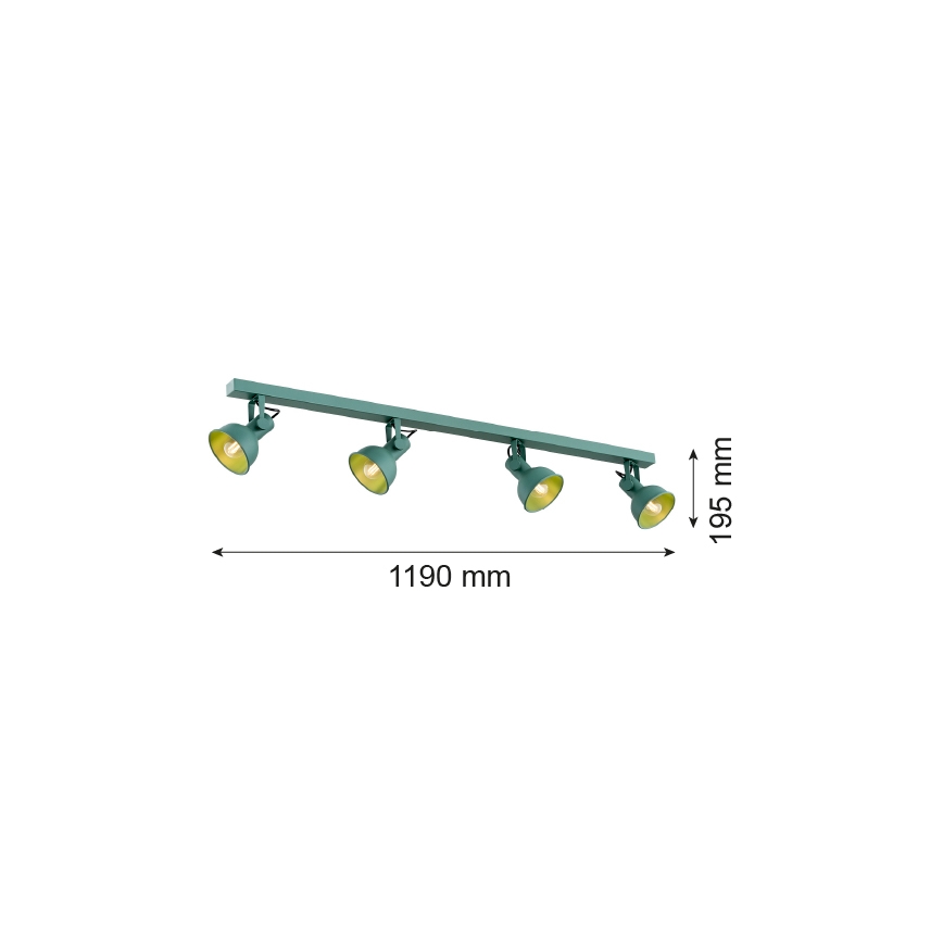 Argon 1819 - Kohtvalgusti LENORA 4xE14/7W/230V roheline