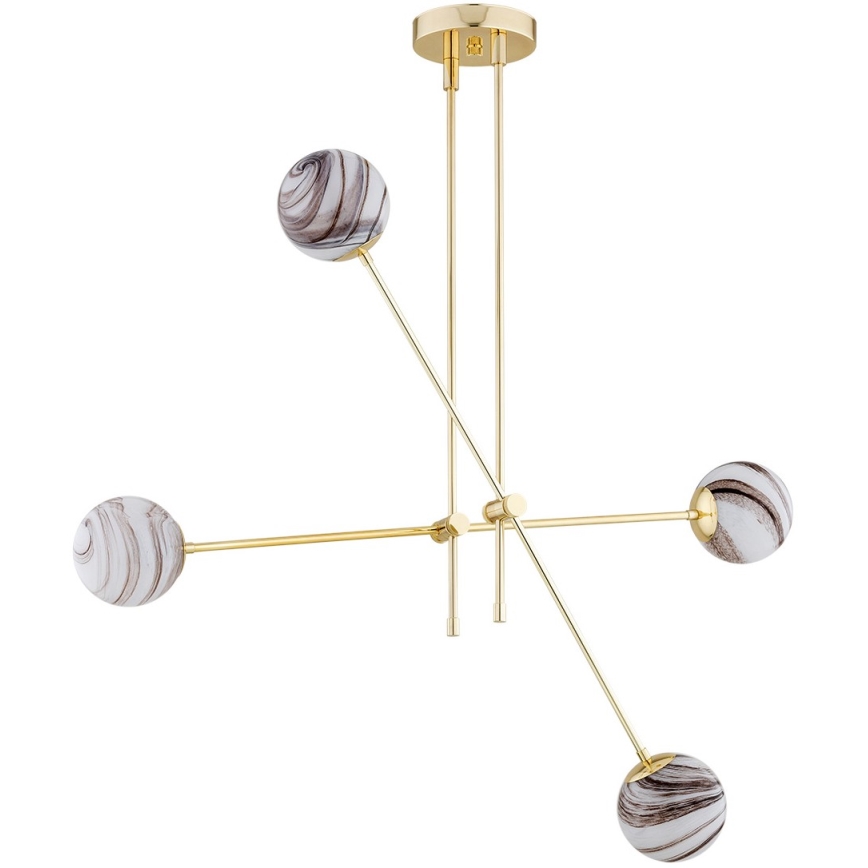 Argon 1840 - Ripplühter ABSOS 4xE14/7W/230V alabaster kuldne
