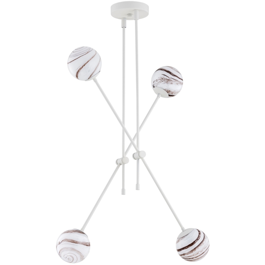 Argon 1841 - Ripplühter ABSOS 4xE14/7W/230V alabaster valge