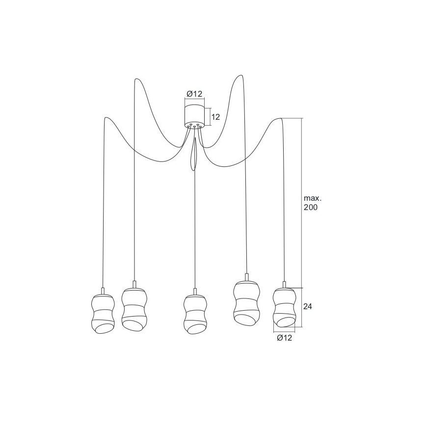 Argon 2073 - LED Lühter GARDA 5xLED/5W/230V