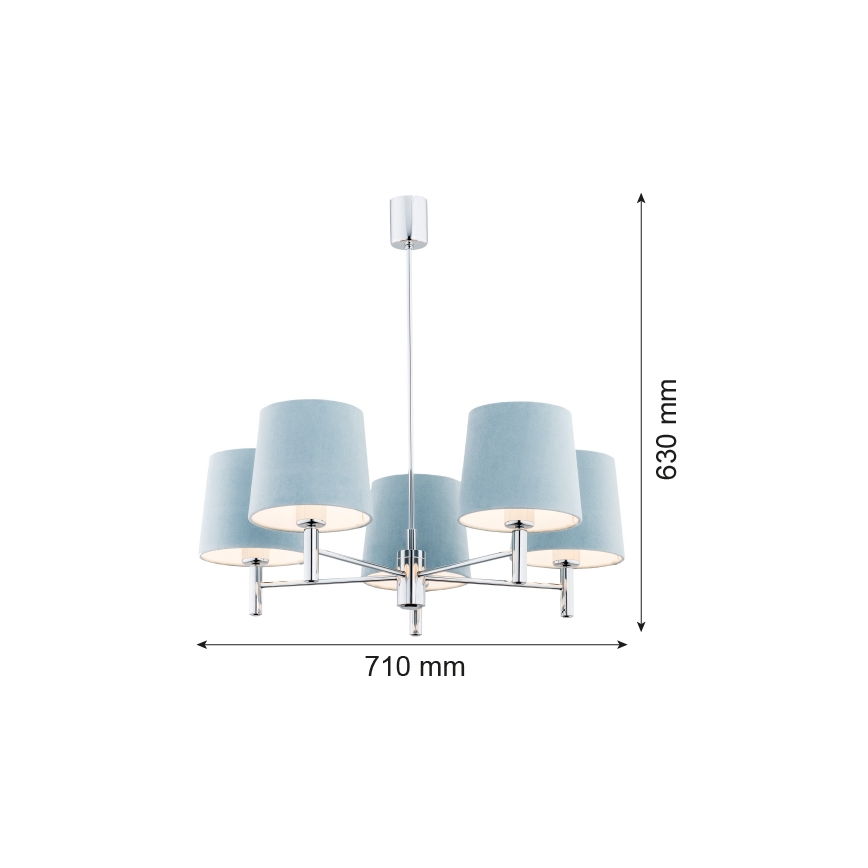 Argon 2076 - Ripplühter BOLZANO 5xE27/15W/230V hall