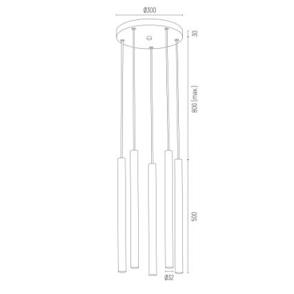 Argon 2109 - LED Lühter SICILIA 5xLED/4,5W/230V