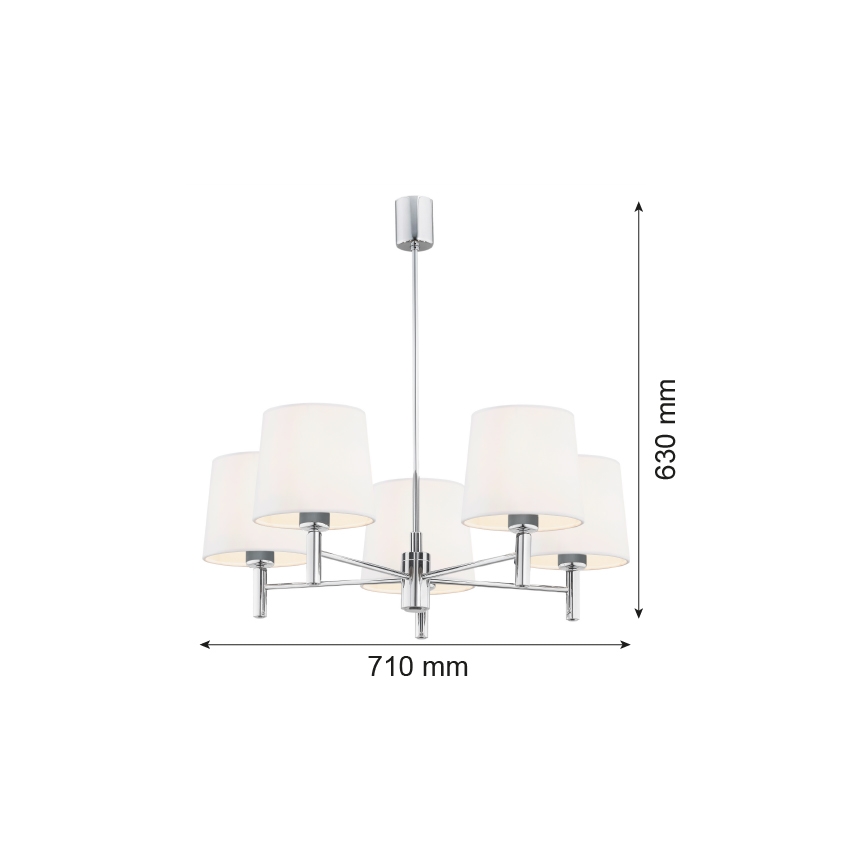 Argon 2110 - Lühter BOLZANO 5xE27/15W/230V kreemjas
