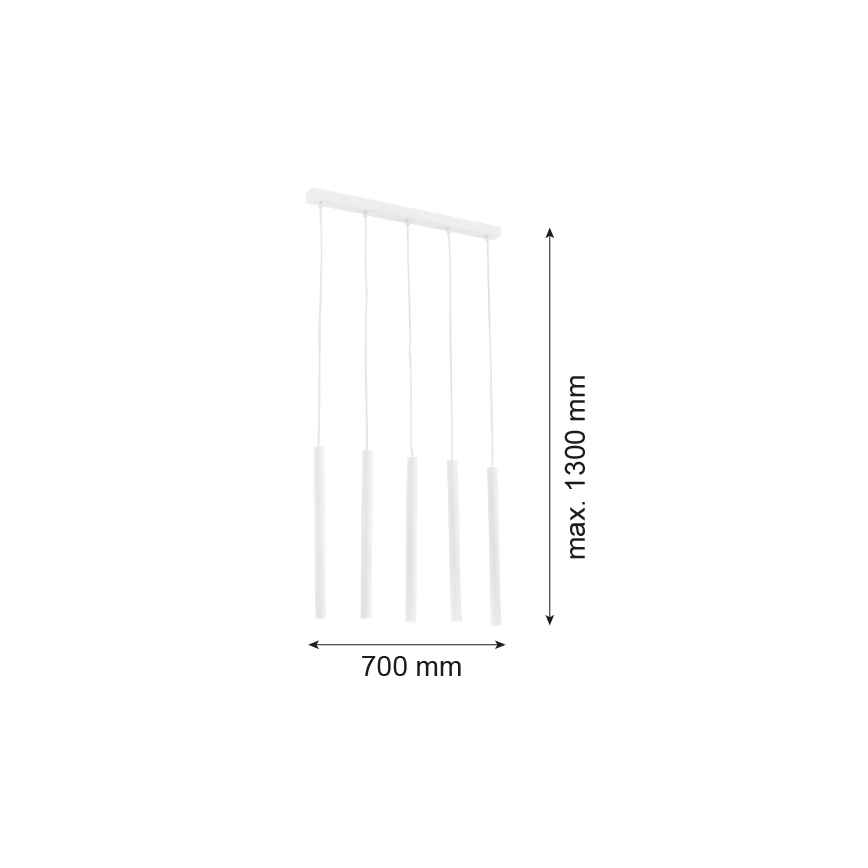 Argon 2136 - Ripplühter ETNA PLUS 5xG9/6W/230V valge