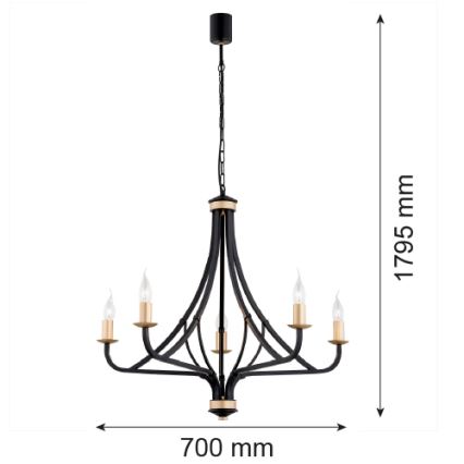 Argon 2171 - Lühter LORENZO 5xE14/7W/230V