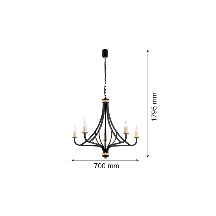 Argon 2171 - Lühter LORENZO 5xE14/7W/230V