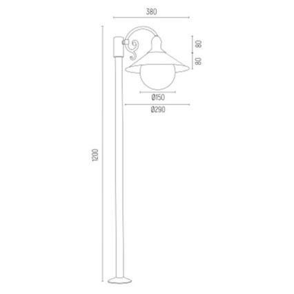 Argon 3284 - välisvalgusti ERBA BIS 1xE27/15W/230V