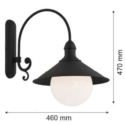 Argon 3286 - Seinavalgusti ERBA BIS 1xE27/60W/230V