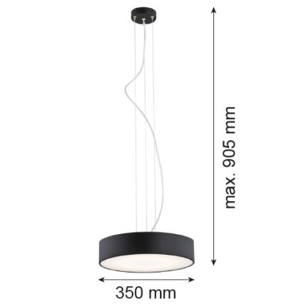 Argon 3350 - Lühter DARLING 1xLED/30W/230V d. 40 cm must