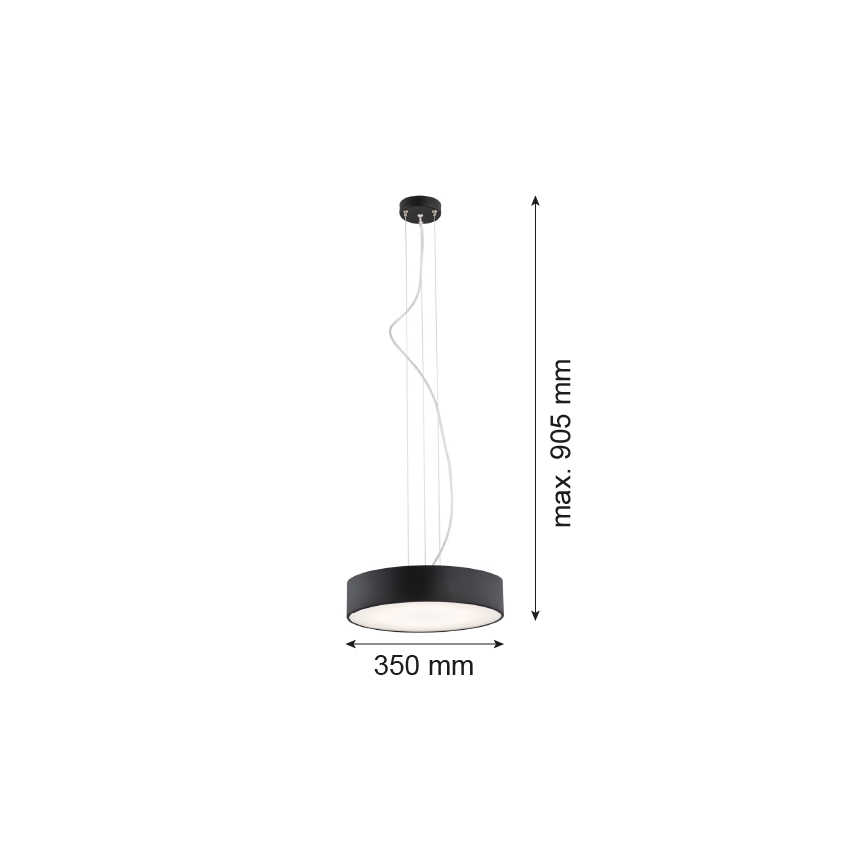 Argon 3350 - Lühter DARLING 1xLED/30W/230V d. 40 cm must