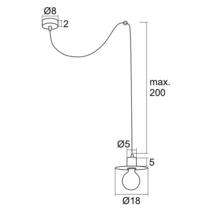 Argon 3834 - Lühter CORSO 1xE27/15W/230V valge