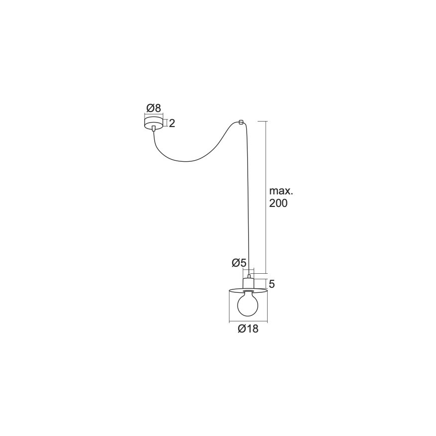Argon 3834 - Lühter CORSO 1xE27/15W/230V valge