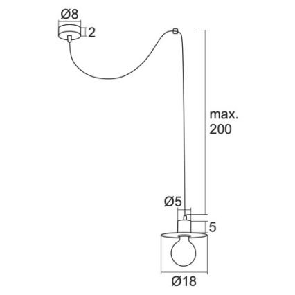 Argon 3835 - Lühter CORSO 1xE27/15W/230V must