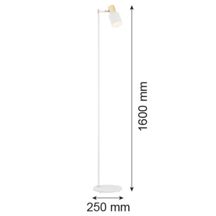 Argon 4258 - Põrandalamp DORIA 1xE27/15W/230V valge/messing