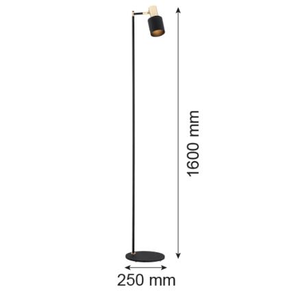 Argon 4259 - Põrandalamp DORIA 1xE27/15W/230V must/messing