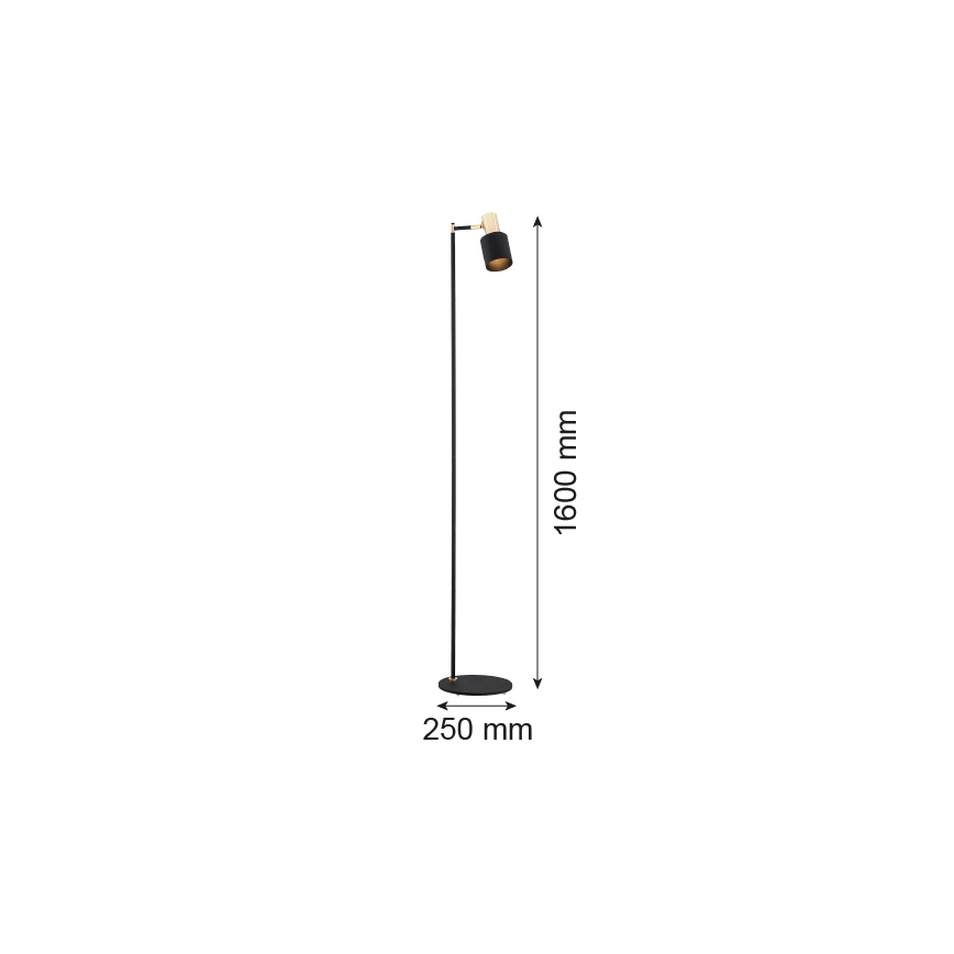Argon 4259 - Põrandalamp DORIA 1xE27/15W/230V must/messing