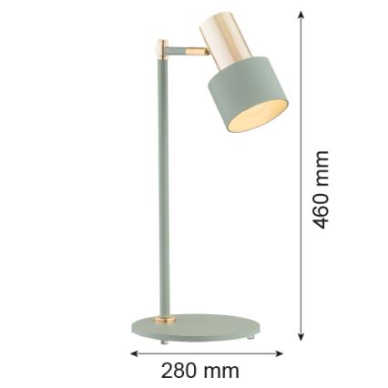 Argon 4276 - Laualamp DORIA 1xE27/15W/230V roheline/messing