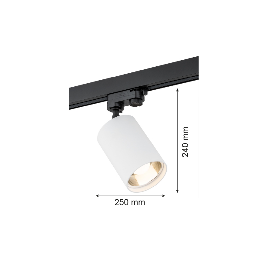 Argon 4305 - Kohtvalgusti rööbassüsteemile BERGEN 1xE27/15W/230V valge