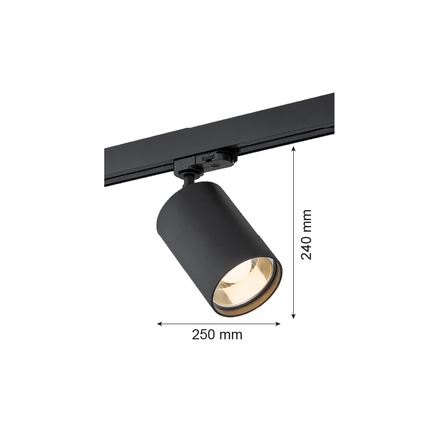 Argon 4306 - Kohtvalgusti rööbassüsteemile BERGEN 1xE27/15W/230V must