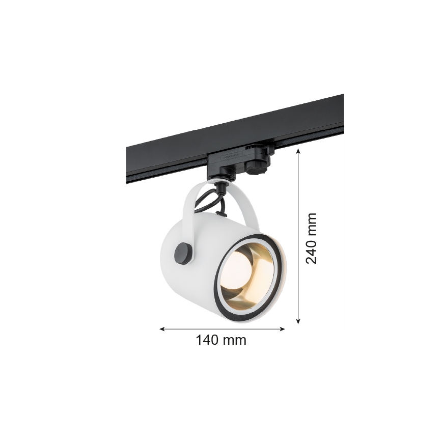Argon 4309 - Kohtvalgusti rööbassüsteemile NET 1xE27/15W/230V valge