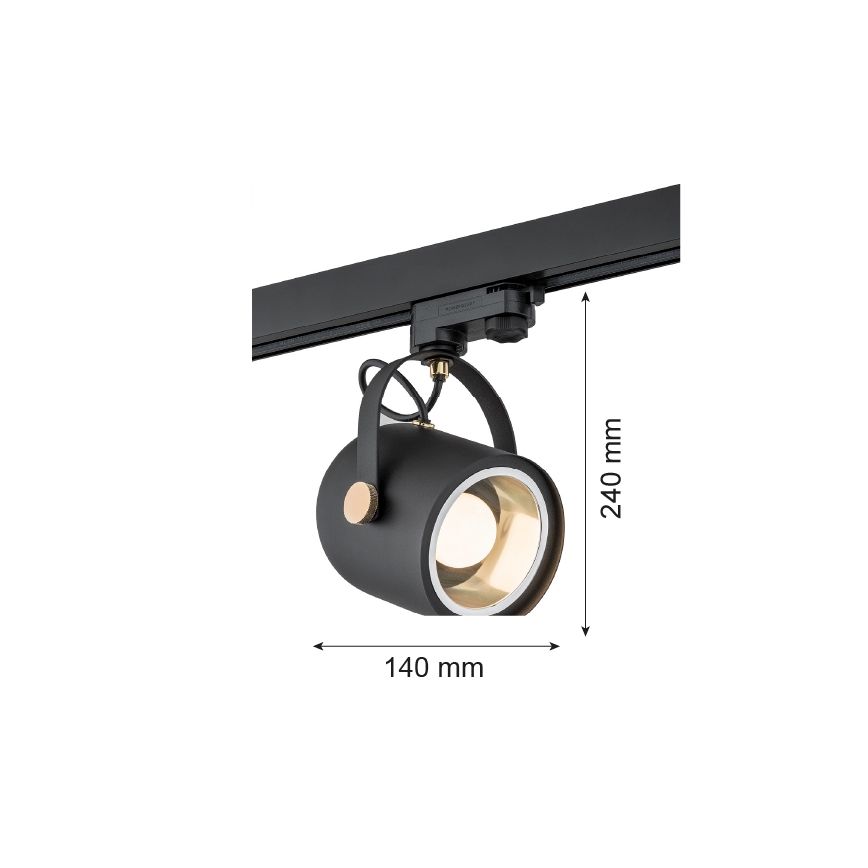 Argon 4311 - Kohtvalgusti rööbassüsteemile NET 1xE27/15W/230V must