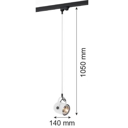 Argon 4312 - Lühter rööbassüsteemile NET 1xE27/15W/230V valge