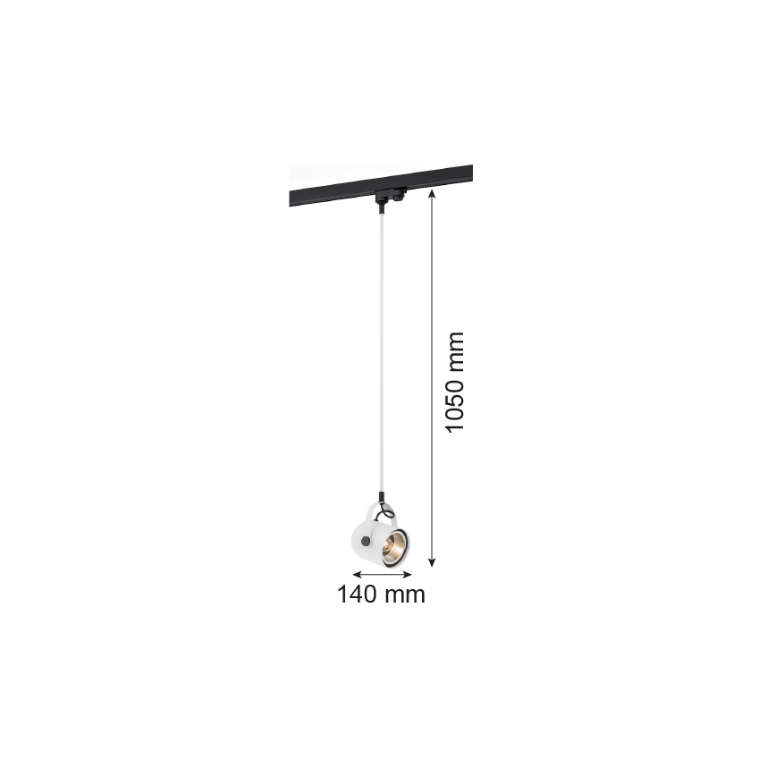 Argon 4312 - Lühter rööbassüsteemile NET 1xE27/15W/230V valge
