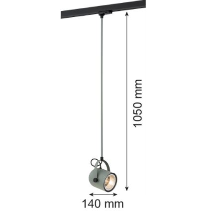 Argon 4313 - Lühter rööbassüsteemi NET 1xE27/15W/230V roheline