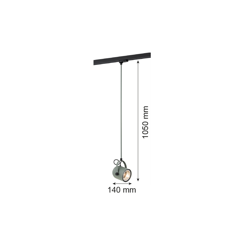 Argon 4313 - Lühter rööbassüsteemi NET 1xE27/15W/230V roheline