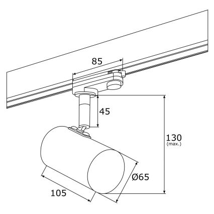 Argon 4323 - LED Kohtvalgusti rööbassüsteemile HAGA LED/9W/230V kuldne
