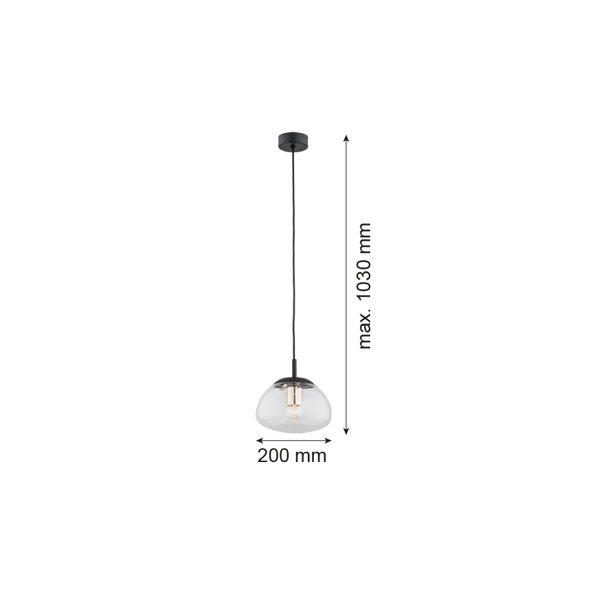 Argon 4331 - Lühter TRINI 1xE27/15W/230V d. 20 cm must