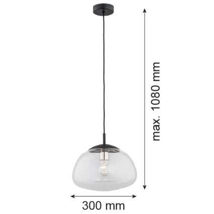 Argon 4332 - Lühter TRINI 1xE27/15W/230V d. 30 cm must