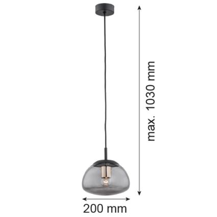 Argon 4333 - Lühter TRINI 1xE27/15W/230V d. 20 cm  must