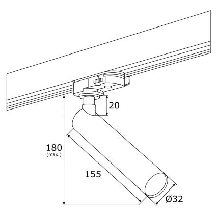 Argon 4353 - LED Kohtvalgusti rööbassüsteemile ELBRUS LED/4,5W/230V valge