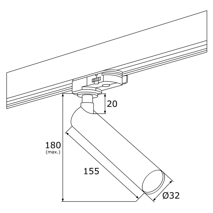 Argon 4353 - LED Kohtvalgusti rööbassüsteemile ELBRUS LED/4,5W/230V valge