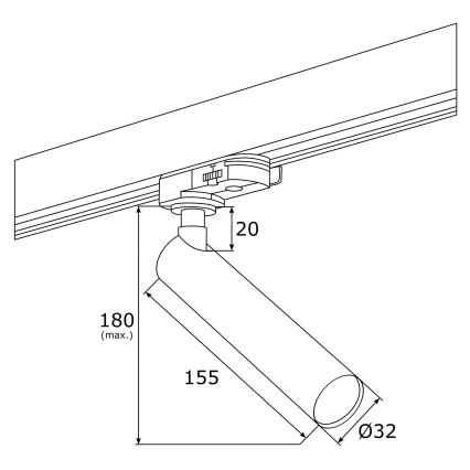 Argon 4355 - LED Kohtvalgusti rööbassüsteemi ELBRUS LED/4,5W/230V must