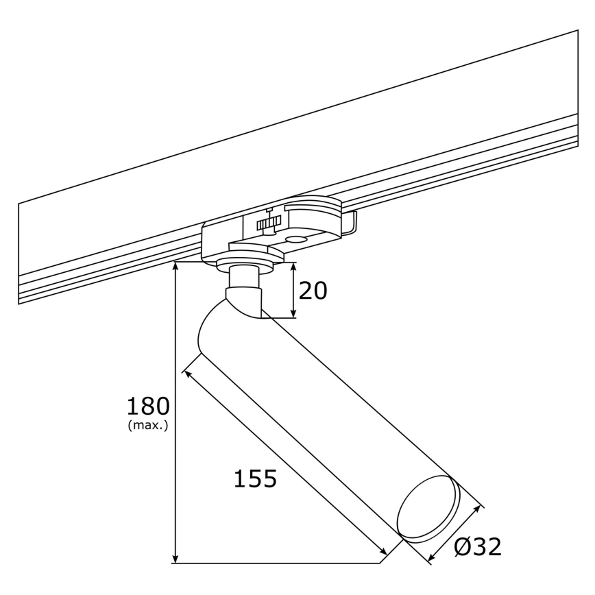 Argon 4355 - LED Kohtvalgusti rööbassüsteemi ELBRUS LED/4,5W/230V must
