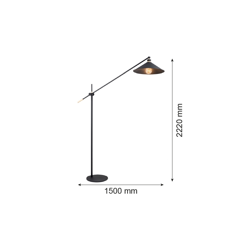 Argon 4732 - Põrandalamp NASHVILLE 1xE27/15W/230V must