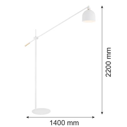 Argon 4734 - Põrandalamp DETROIT 1xE27/15W/230V valge