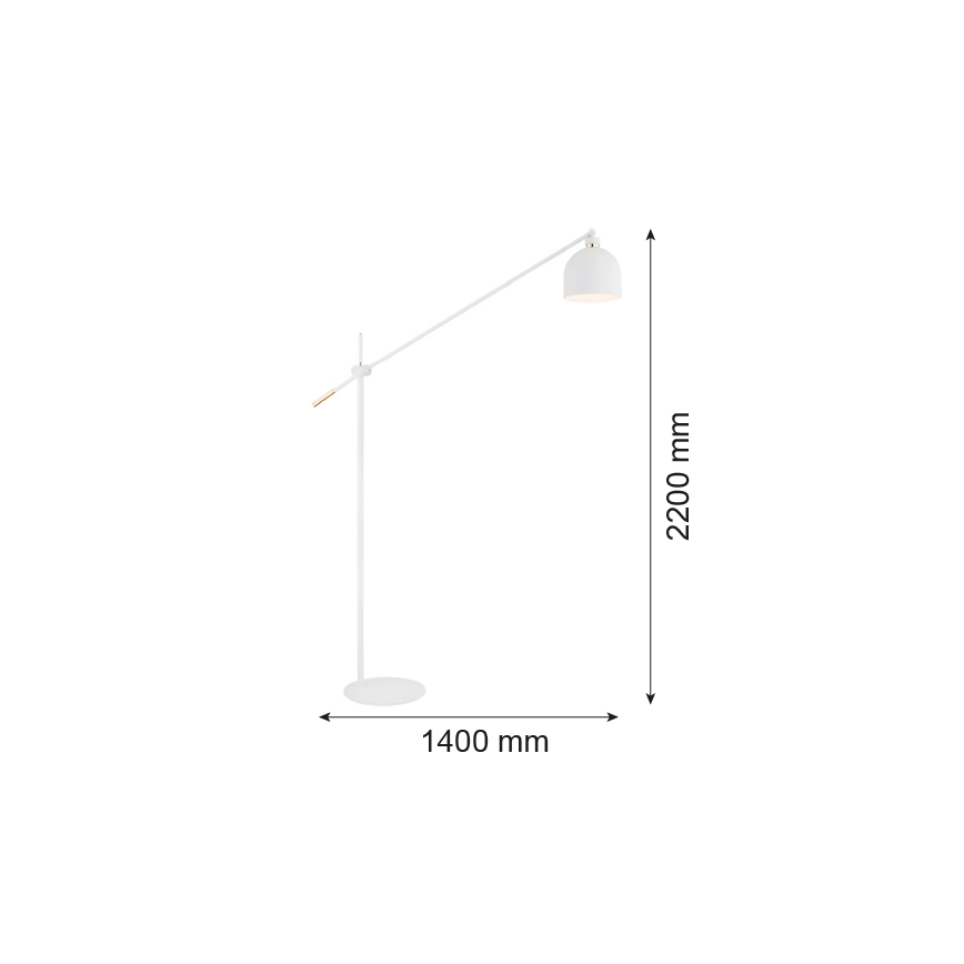 Argon 4734 - Põrandalamp DETROIT 1xE27/15W/230V valge