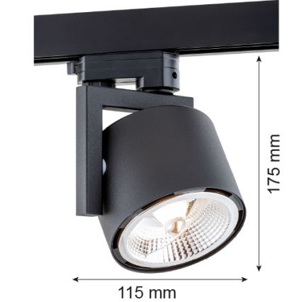 Argon 4751 - LED Kohtvalgusti rööbassüsteemile ALTO 1xGU10-AR111/12W/230V must