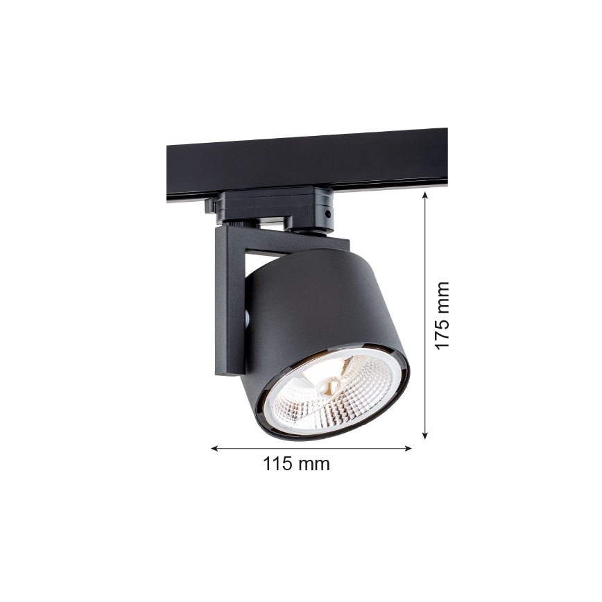 Argon 4751 - LED Kohtvalgusti rööbassüsteemile ALTO 1xGU10-AR111/12W/230V must